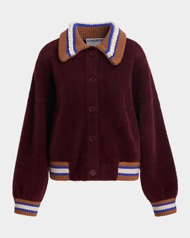 Essentiel Antwerp Kamore Contrast Knit Sherpa Bomber Jacket
