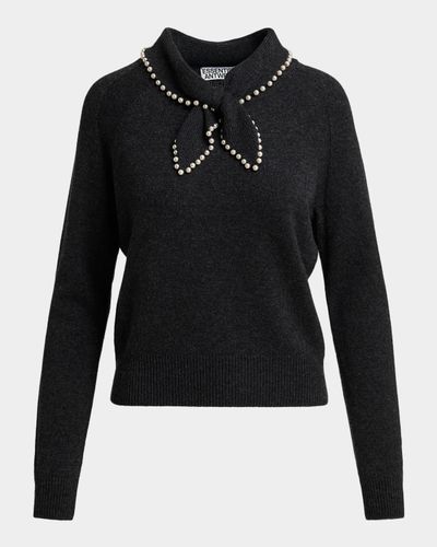 Essentiel Antwerp Kasa Embellished Scarf Wool-Cashmere Sweater
