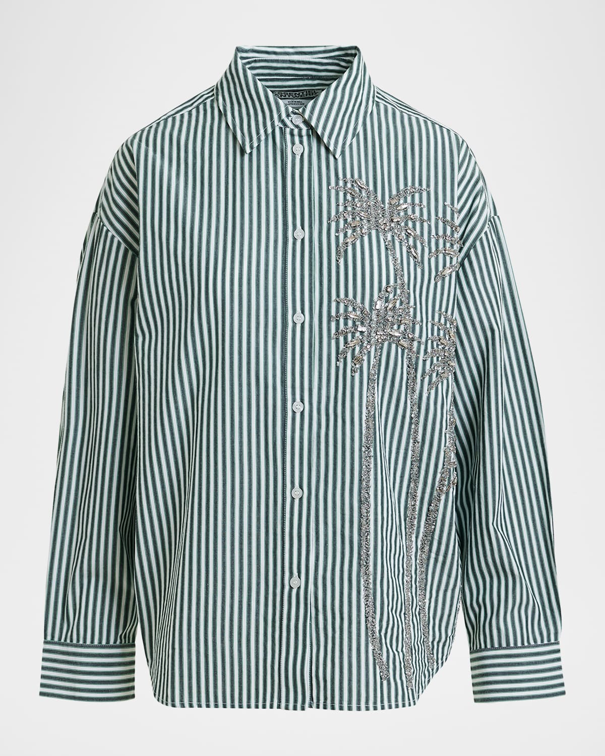 Essentiel Antwerp Kasper Sequined Striped Button-Front Shirt