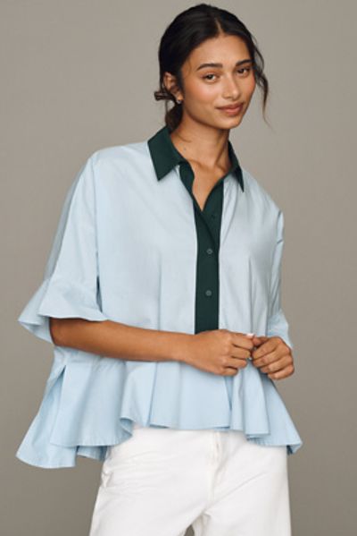 Essentiel Antwerp Kaylee 100% Cotton Peplum Blouse