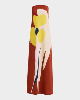 Essentiel Antwerp Printed Strapless Maxi Dress