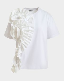 Essentiel Antwerp Short-Sleeve 3D Floral Ruffle T-Shirt