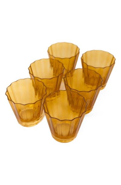 Estelle Colored Glass Estelle Colored Glass Sunday Set of 6 Lowball Glasses