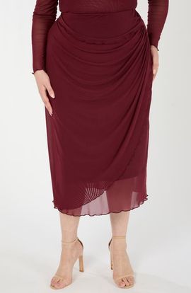 Estelle Estelle Annalise Ruched Mesh Skirt