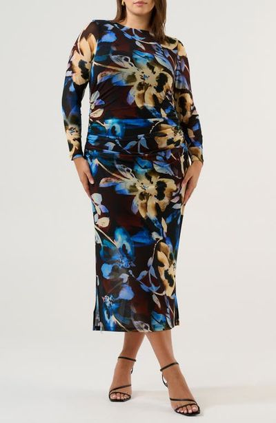 Estelle Estelle Cleo Ruched Long Sleeve Body-Con Maxi Dress