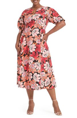 Estelle Estelle Colette Puff Sleeve Midi Dress