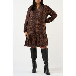 Estelle Estelle Leona Leopard Print Long Sleeve Dress