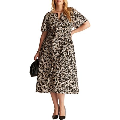 Estelle Estelle Noirette Bow Print Midi Dress