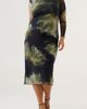 Estelle Estelle Peace Lily Mock Neck Long Sleeve Mesh Midi Dress - 1