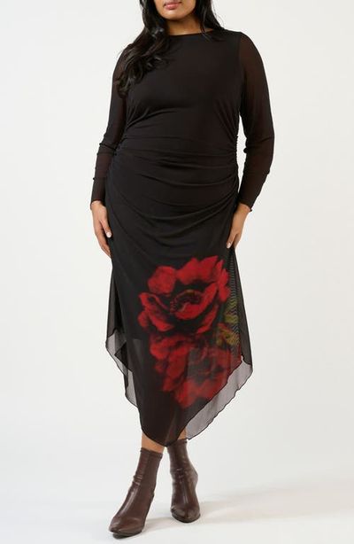 Estelle Estelle Raya Ruched Long Sleeve Maxi Dress