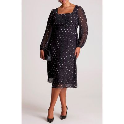 Estelle Estelle Sable Polka Dot Midi Dress
