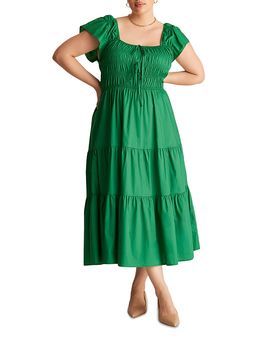 Estelle Plus Estelle Plus Alana Smocked Midi Dress