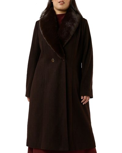 Estelle Plus Estelle Plus Alastair Faux Fur Trim Coat