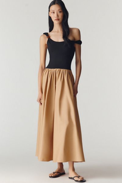 ESTHE Asymmetric Twofer Midi Dress