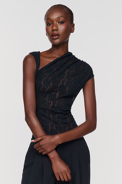 ESTHE Asymmetrical Lace Top