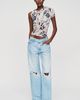 ESTHE Printed Gathered Sheer Top - 2