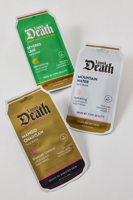 ESW Beauty ESW Beauty X Liquid Death Facial Sheet Mask in Mango Chainsaw at Urban Outfitters