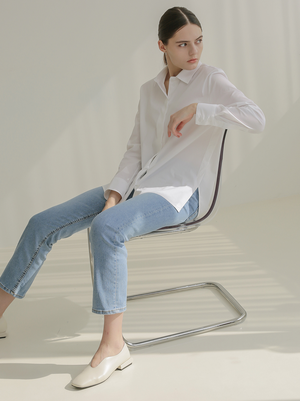 Et demain 001 Basic Shirred White Shirt