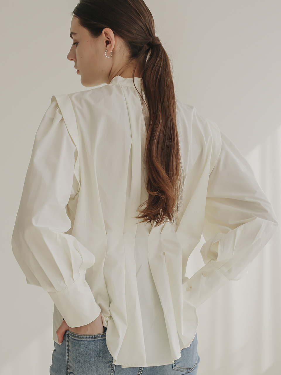 Et demain 001 Light Yellow Tuck Shirt