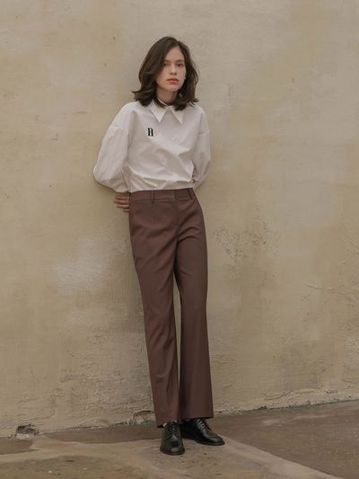 Et demain 002 Wide Wool Slacks_Brown