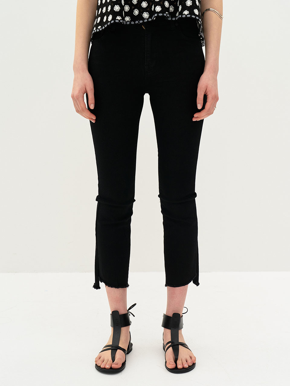 Et demain 5P Straight-leg Stretched  Black Denim