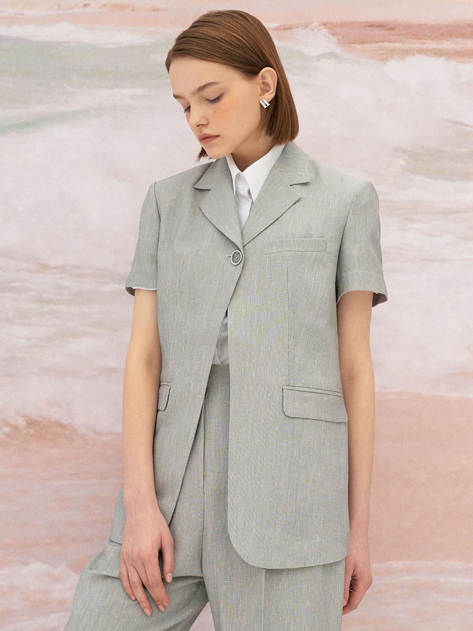 Et demain 5S Bio Linen - blend Check Jacket