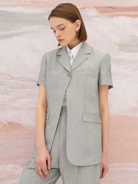 Et demain 5S Bio Linen - blend Check Jacket