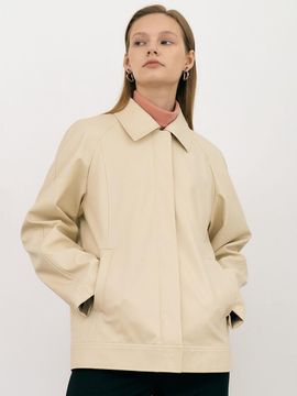Et demain 6A Faux leather blouson jacket (Beige)