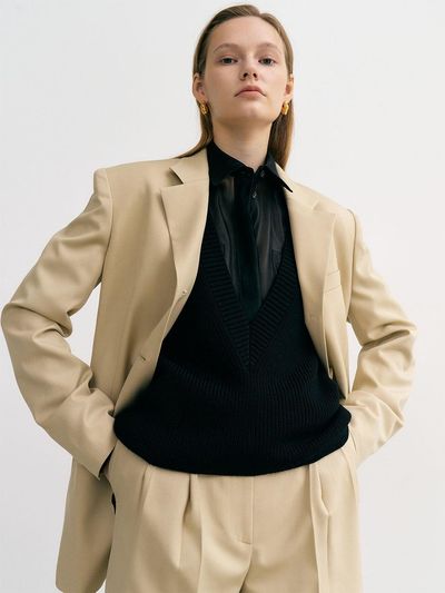 Et demain 6A Single breasted wool blazer (Beige)