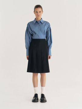 Et demain Basic Pleated Midi Skirt (Black)