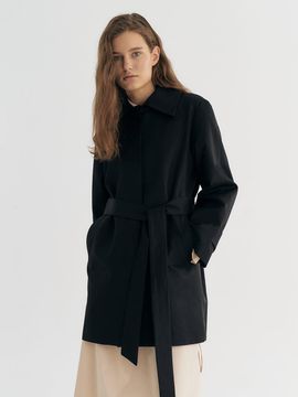 Et demain Classic Half Trench Coat (Black)
