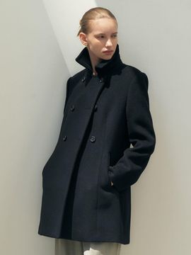 Et demain Double-breasted cashmere-blend peacoat [Black]