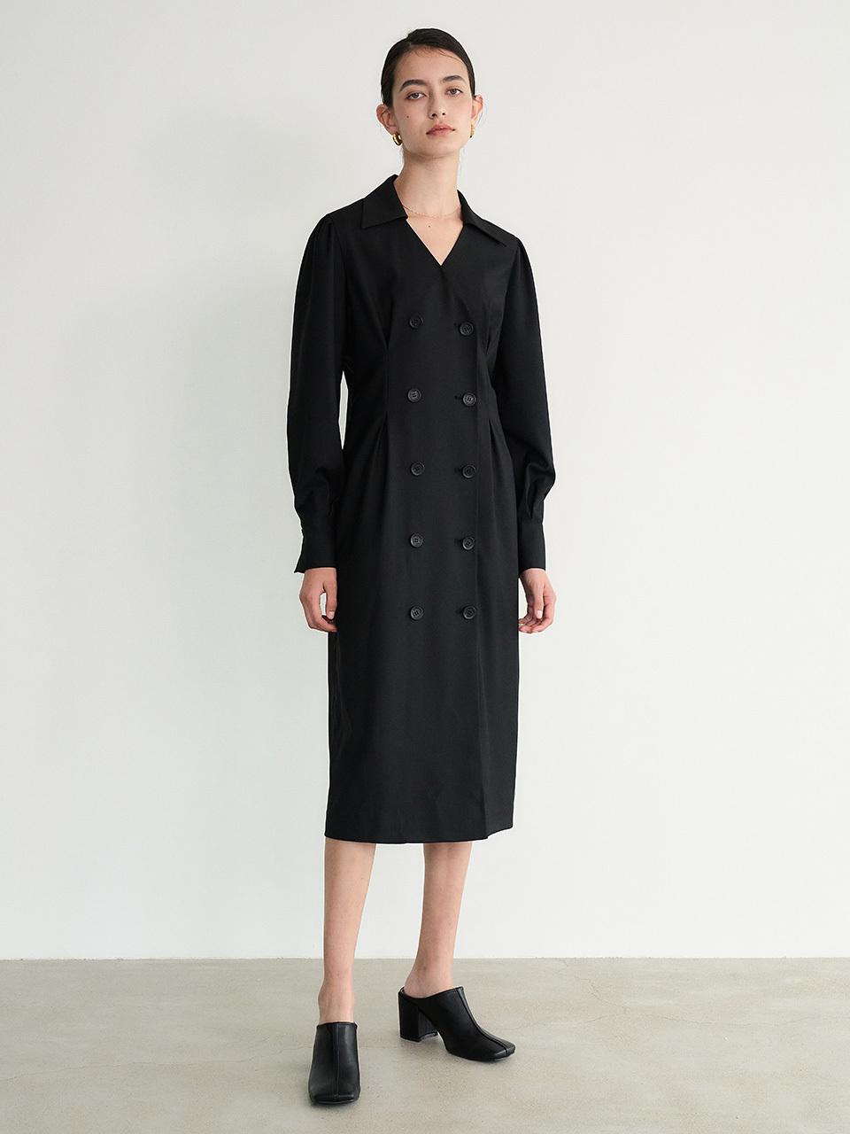Et demain Double-breasted Jacket Dress _ Black