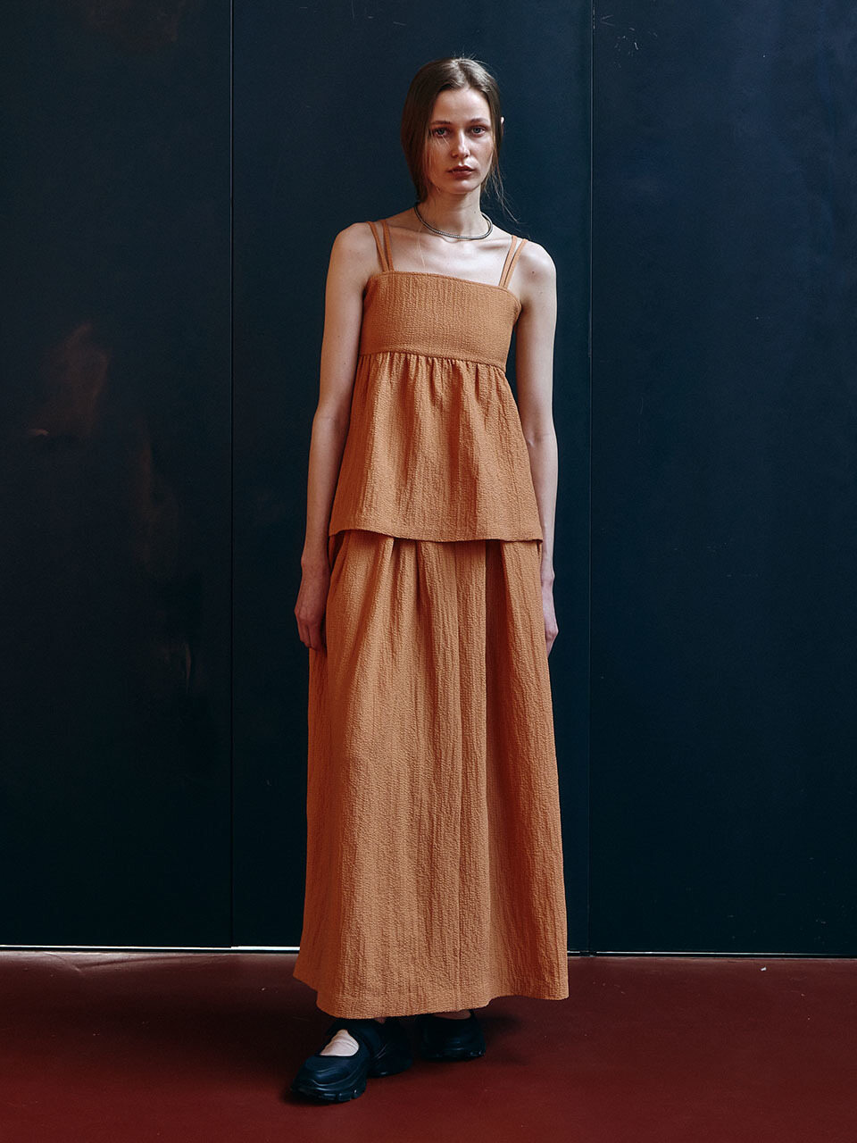 Et demain Flared Crinkle Banding Skirt
