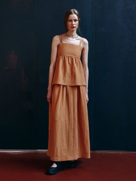 Et demain Flared Crinkle Banding Skirt