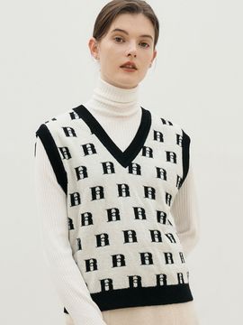 Et demain hier et demain Logo V-neck Knit Vest