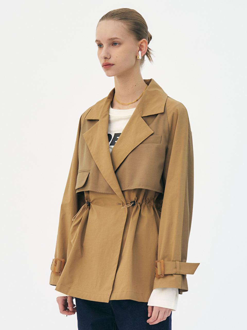 Et demain Layered wool blend safari parka (Brown)