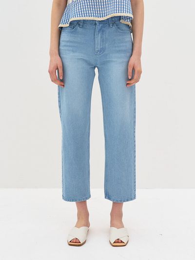 Et demain Light Blue Washing Straight-fit Jeans Non Span