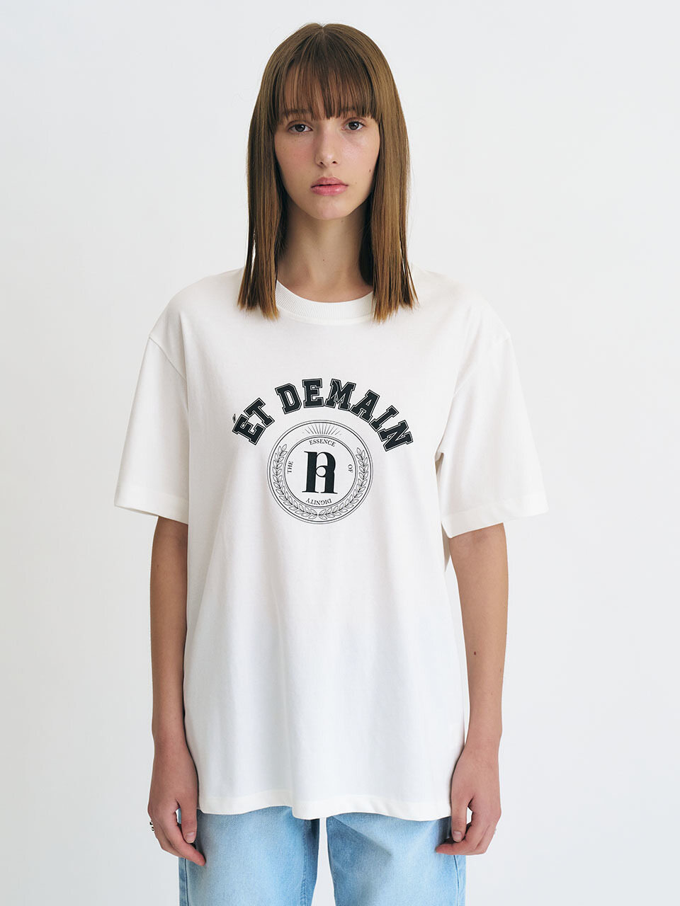 Et demain Recycle-cotton Logo T-Shirt (White)