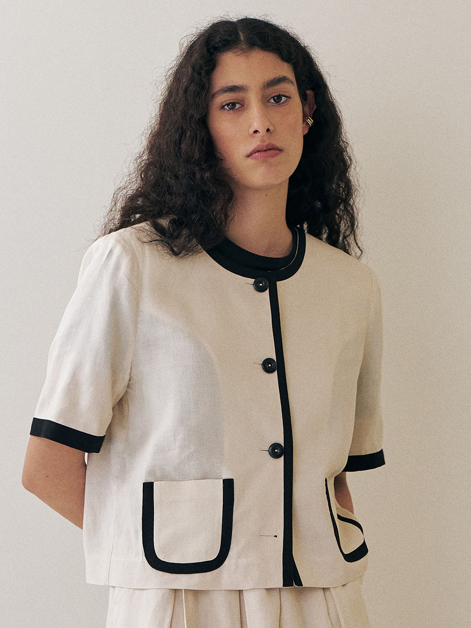 Et demain Summer Linen Trimmed Jacket