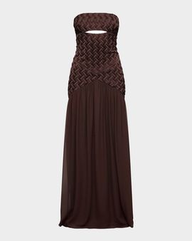 Et Ochs Amara Cutout Smocked Strapless Gown