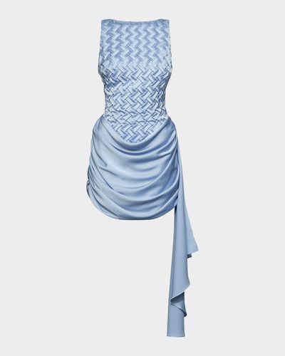 Et Ochs Antonella Smocked Bateau-Neck Mini Dress