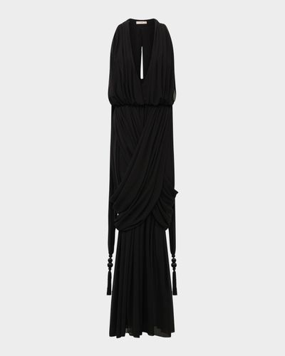 Et Ochs Arabella Plunging Draped Column Gown