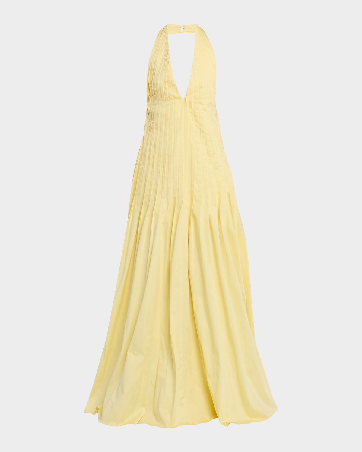 Et Ochs Backless Pleated Cotton Poplin Maxi Dress