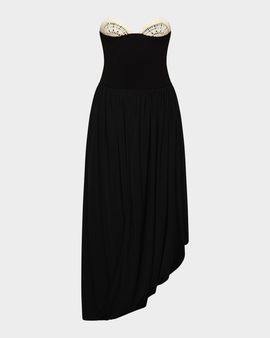 Et Ochs Noa Strapless Crochet-Trim Maxi Dress