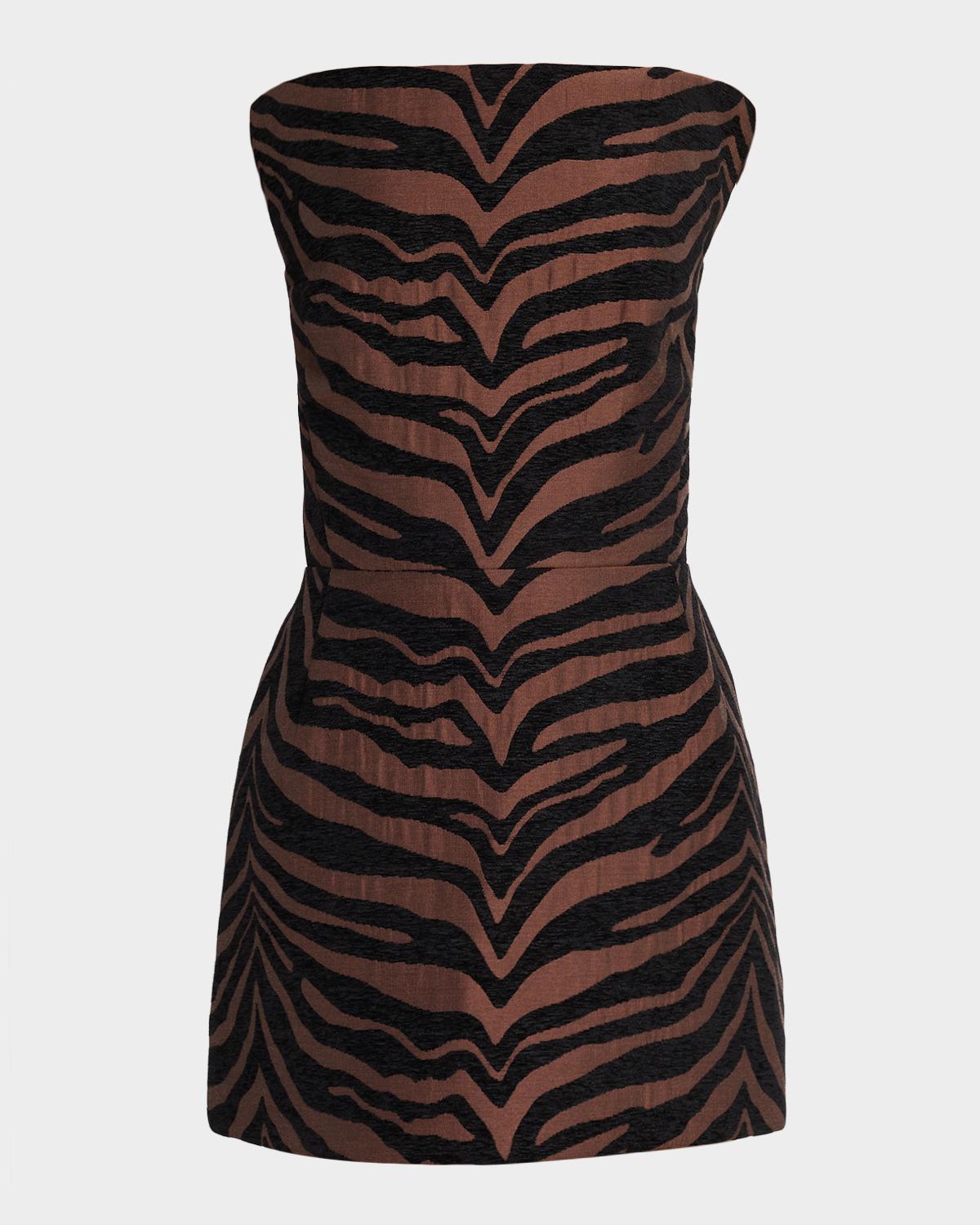 Et Ochs Odette Strapless Tiger Jacquard Mini Dress