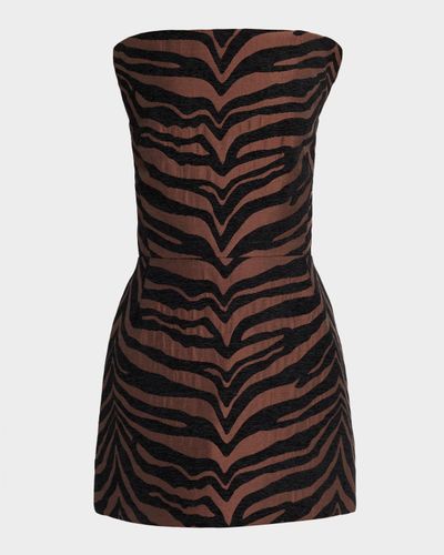 Et Ochs Odette Strapless Tiger Jacquard Mini Dress
