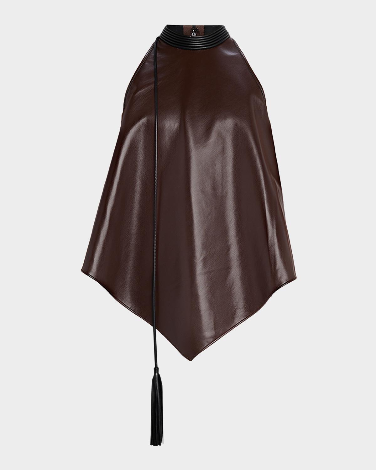 Et Ochs Sonia Faux Leather Combo Halter Top