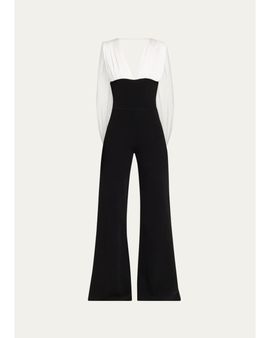 Et Ochs Tilden Plunging Draped Jumpsuit