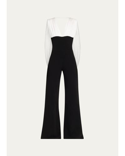 Et Ochs Tilden Plunging Draped Jumpsuit